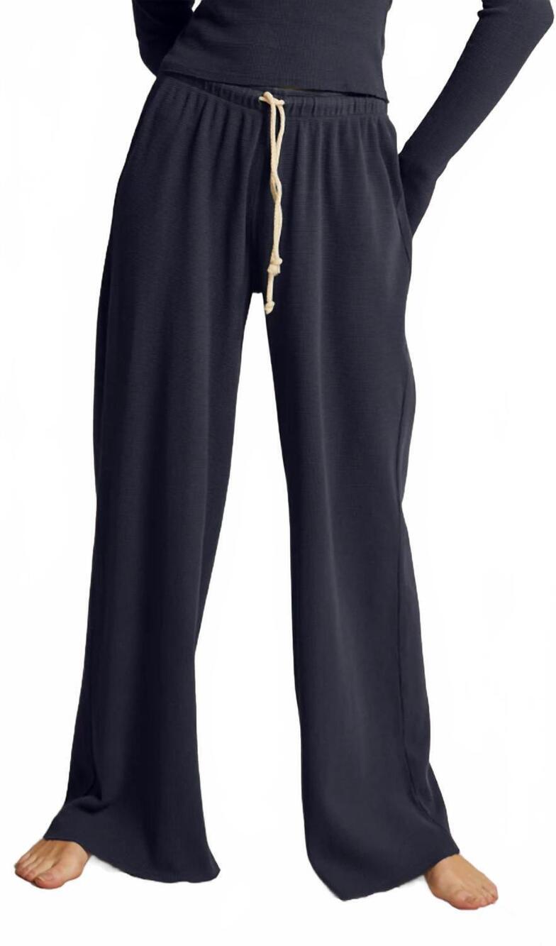 NEW PERFECTWHITETEE rivers wide leg pants in dark navy blue